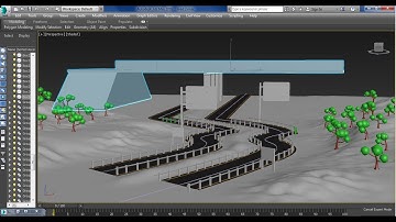 3dsMax Tutorials, Tutorial on Modeling a 3D Highway, Passing Flyover & Environment in 3dsmax