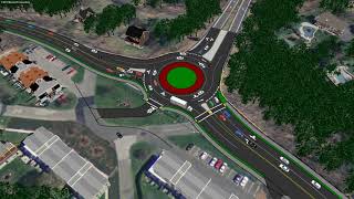 VISSIM Traffic Simulation - Route 141 at I-91 Exit 17 Holyoke Roundabout