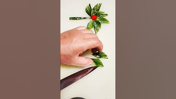 How to Cucumber 🥒 Make this Tree 🌴 Carving Cutting design#Vagetable#Cucumber Carving design#