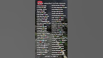 50 YouTube channels with most subscribers #rankings #subscribes #youtubers