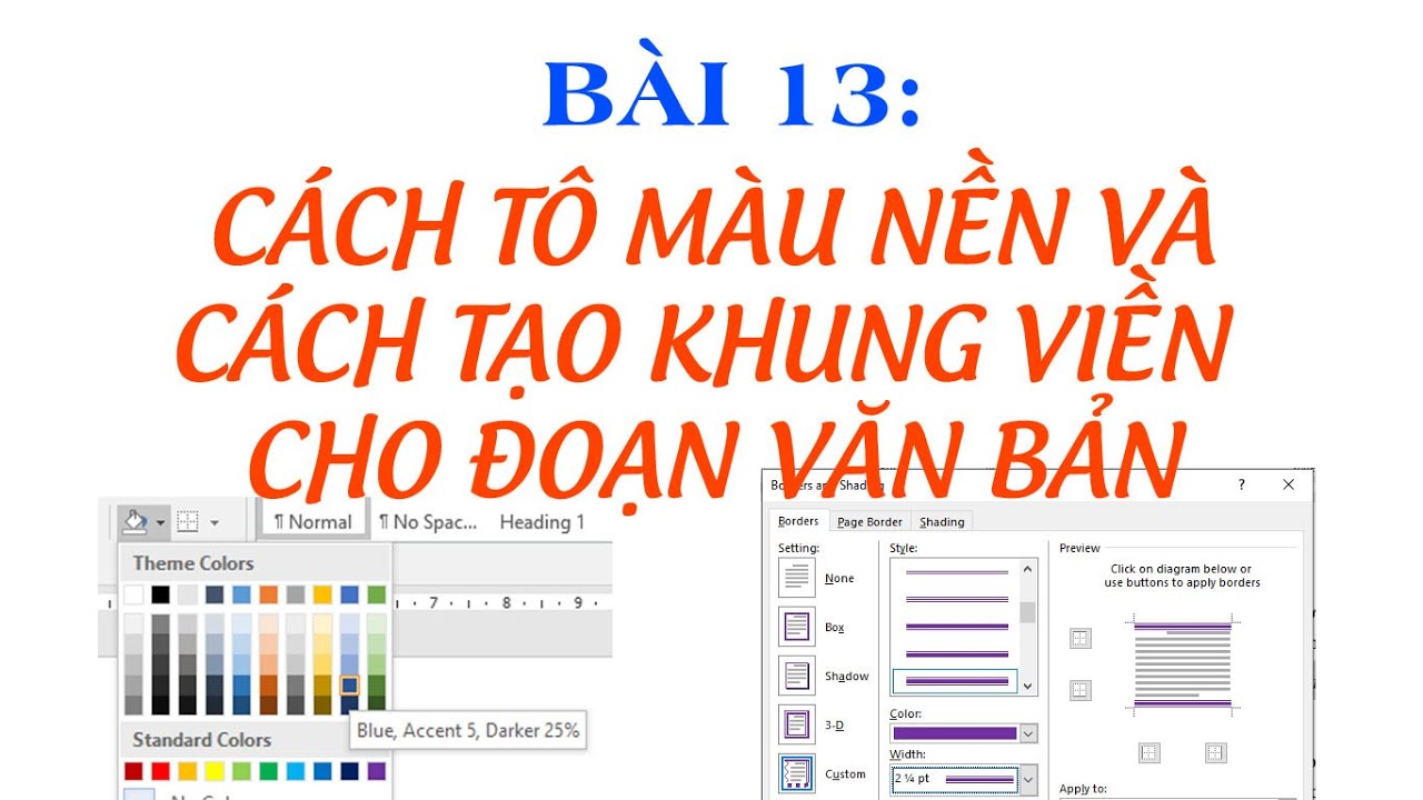 Tô màu nền cho bảng ô cột hàng trong bảng Word  Biết máy tính