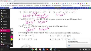 10 7 notes 8th grade Operations in Scientific Notation