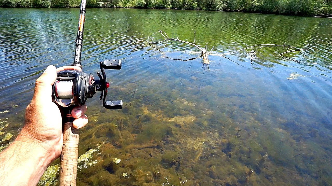 ULTRA CLEAR Pond Fishing for Spawning Bass!!! 