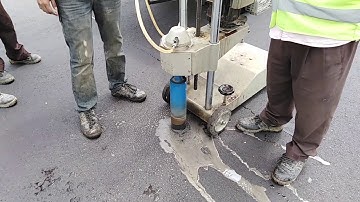 Asphalt core cutting for density test