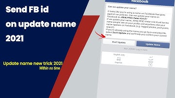 How To Send Facebook Account To Update Name || Update Name New Trick 2021