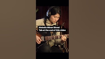 Melodic Minor Shred  - 3 notes per string - Guitar Tab