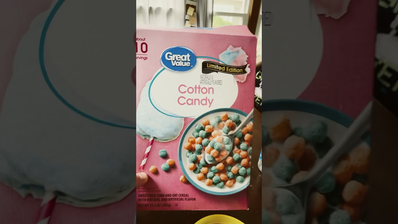 Cotton candy Cereal review (Great Value Brand from Walmart) YouTube