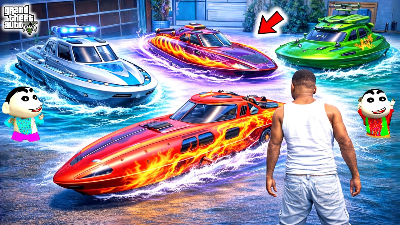 Franklin and Shinchan Search For Every ELEMENTAL BOATS in GTA 5