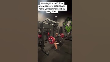 405lbs SSB paused squats 2x10 bare knees! #squat #strongman #powerlifting