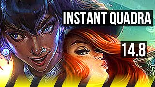 NILAH & Sona vs MISS FORTUNE & Rell (ADC) | Instant Quadra, Godlike, 13/3/4 | NA Master | 14.8