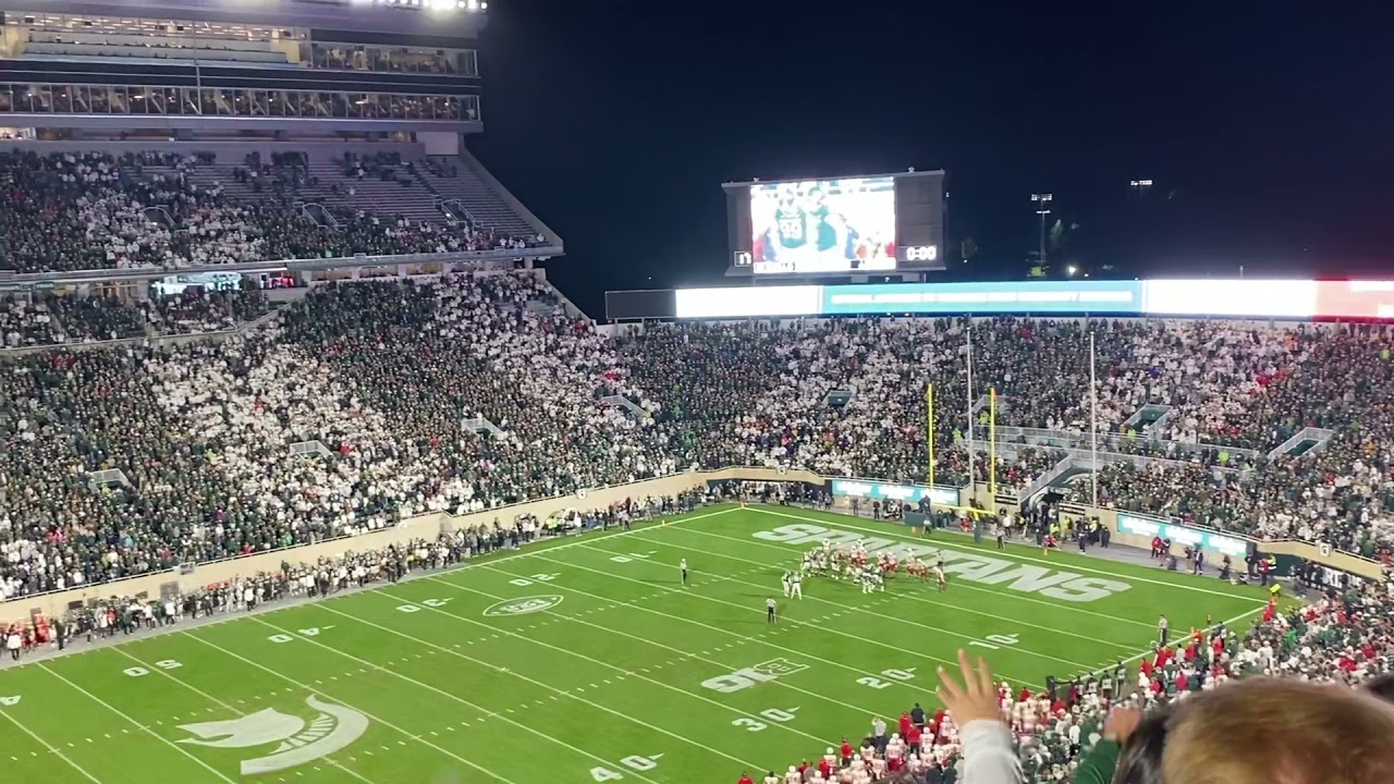 Winning field goal MSU vs Nebraska epic student section POV
