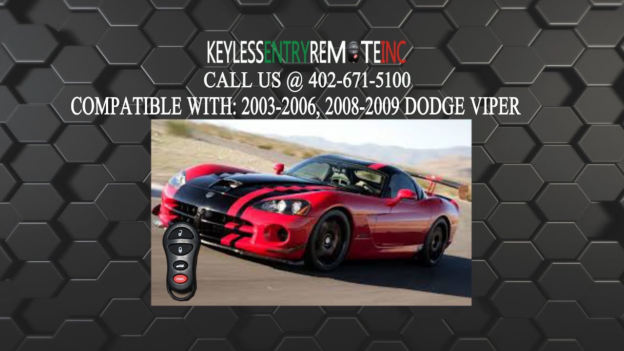 How To Replace A 2003 2008 Dodge Viper Key Fob Battery YouTube