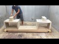 Amazing Living Room Interior Design Project // Woodworking Skills To Design A Luxurious TV Shelf