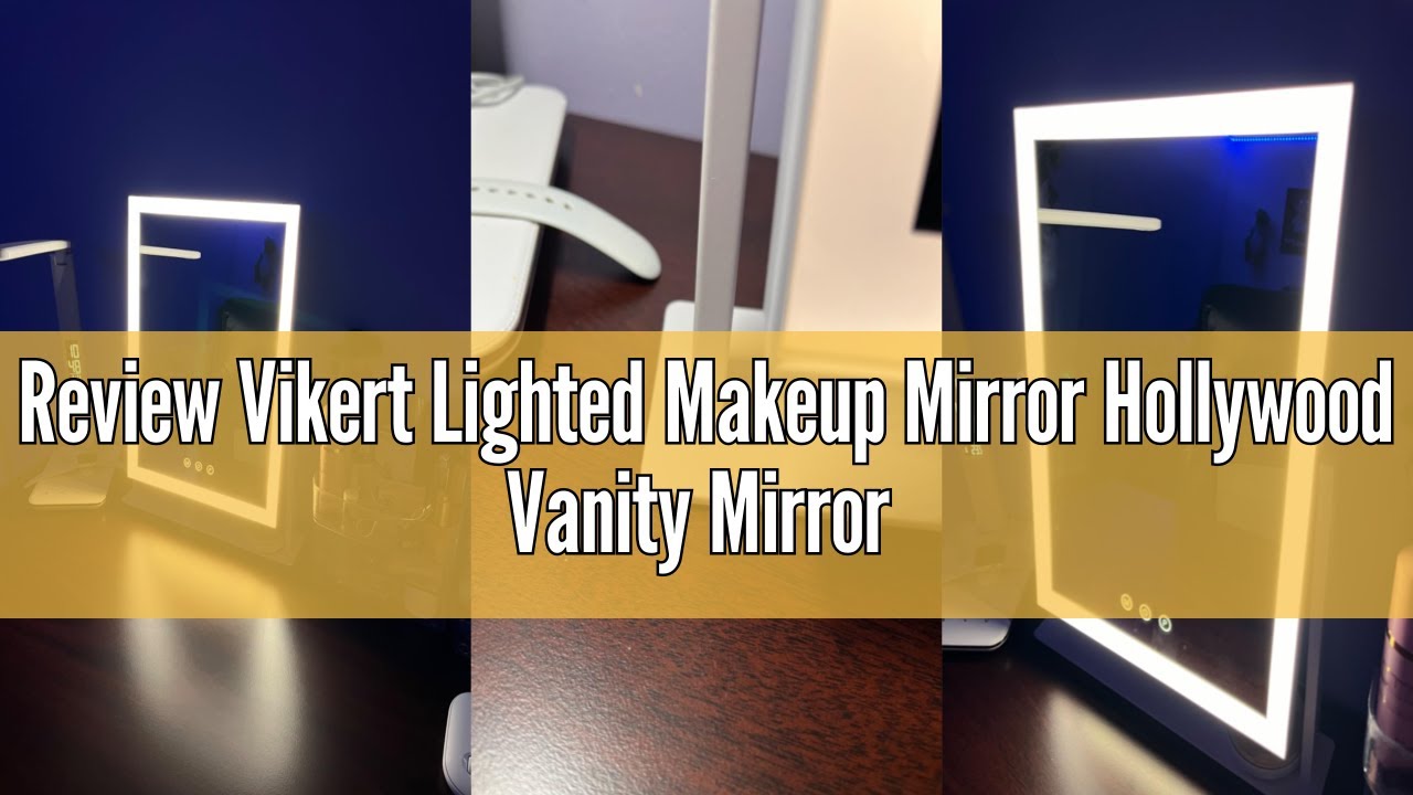 Review Vikert Lighted Makeup Mirror Hollywood Vanity Mirror with 5X Magnification Mirror 360°Rotatio
