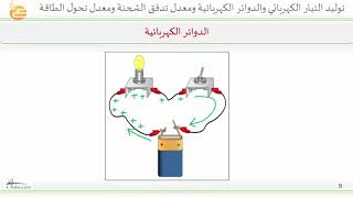 توليد التيار الكهربائي والدوائر الكهربائية ومعدل تدفق الشحنة ومعدل تحول الطاقة