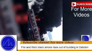Fire And Thick Black Smoke Rises Out Of Building In Debden