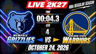 Golden State Warriors vs Memphis Grizzlies NBA Regular Season 2K27 Live Simulation October 24, 2026