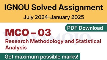 IGNOU MCO 03 Solved Assignment 2024-25 PDF Download | English Medium | Vidyamojo