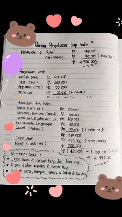 pengeluaran tiap bulan #istri #bulanan #rumahtangga