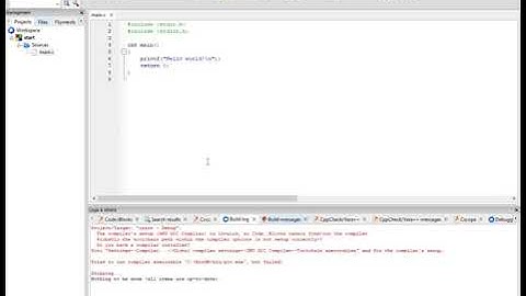 CodeBlocks Tutorial - Tried to run compiler executable 