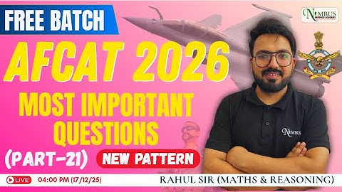 MATHEMATICS || MOST IMPORTANT QUESTIONS PART-21 || AFCAT 2026 || BY RAHUL SIR #afcat #2026 #airforce