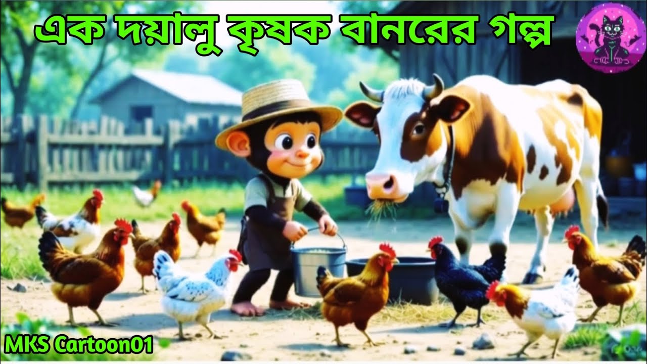 এক দয়ালু কৃষক বানরের গল্প || The story of a kind farmer monkey 🐒 || 