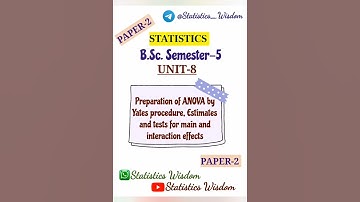 B.Sc. Semester -5 | Unit-8[Paper-2] | Factorial Experiments #statistics #statistics4all #notes