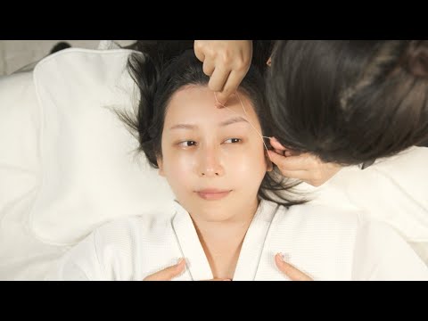 ASMR☺️중국 살롱에서 얼굴 실면도🧵손털 뽑기 | 상해여행