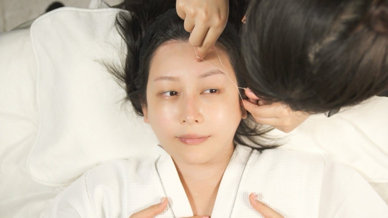 ASMR☺️Бритва для лица в китайском салоне🧵 | Удаление волос на руке | Путешествие в Шанхай