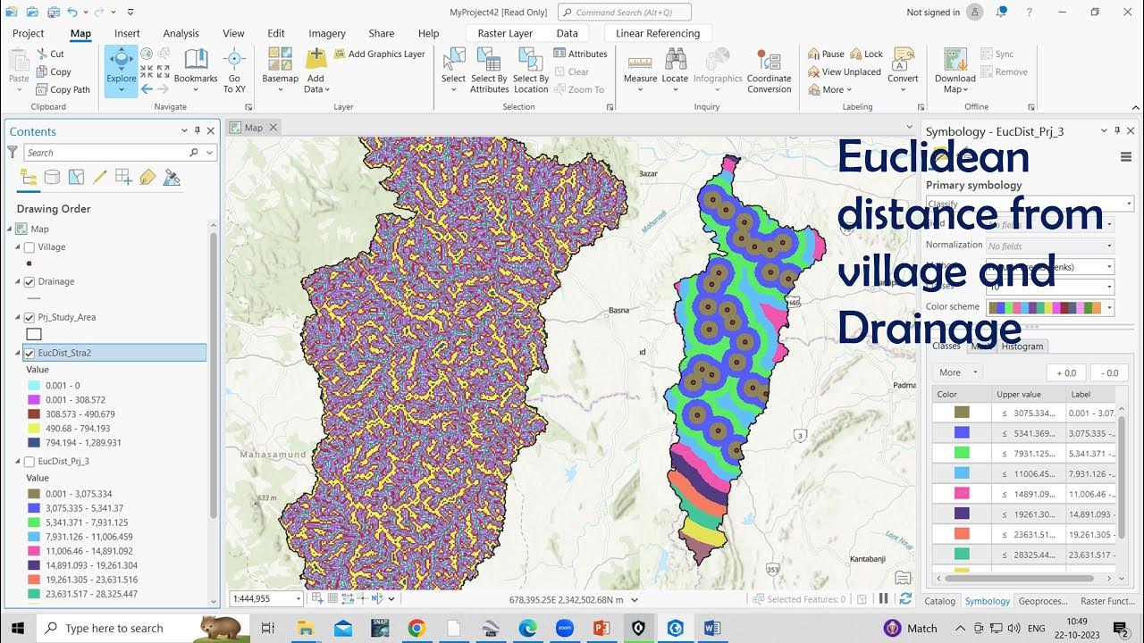 how-to-calculate-euclidean-distance-from-village-and-drainage-in-arcgis
