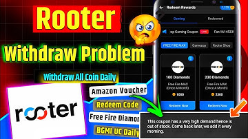 Rooter App Free Fire Max Diamonds Redeem Problem Solve Trick | Rooter App Se Diamonds Kaise Le 2024