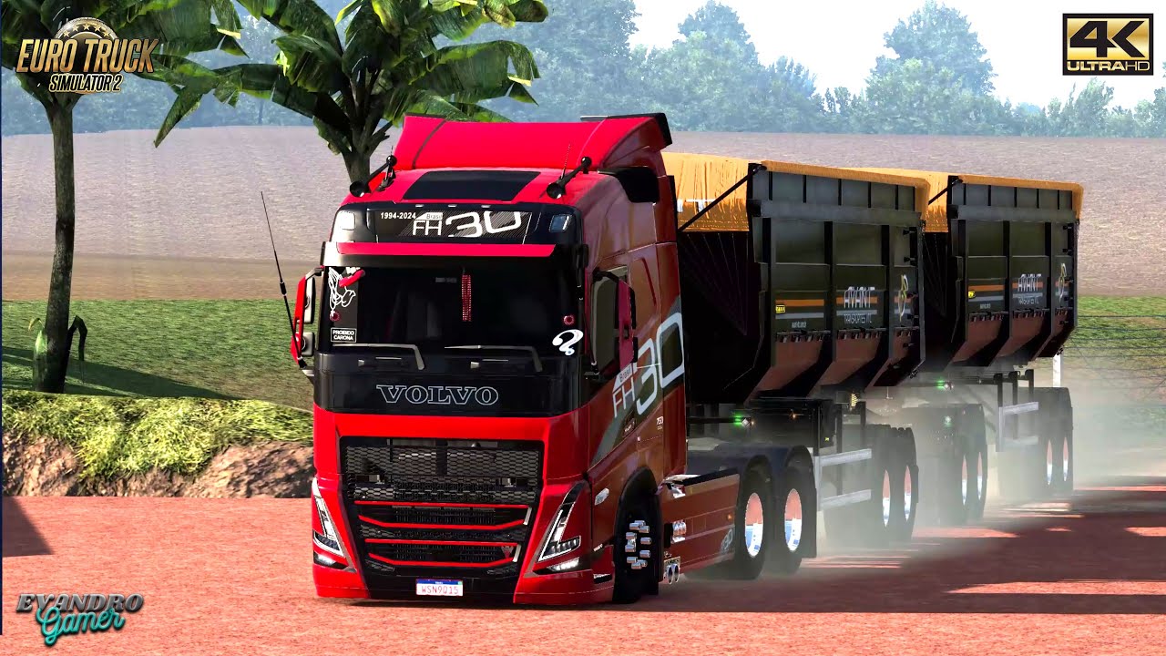 Pressão Volvo FH5 750 Diretão Qualificado no Rodocaçamba Avant (49 t) Ets2 V1.55