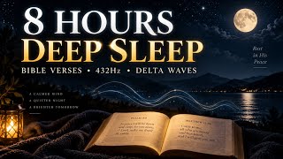 8 Hours Deep Sleep Ambient + Delta Waves (432Hz Vibe) | Bible Verses | Black Screen #sleepsound screenshot 3