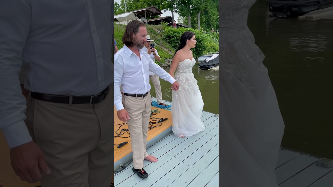 Wedding river plunge