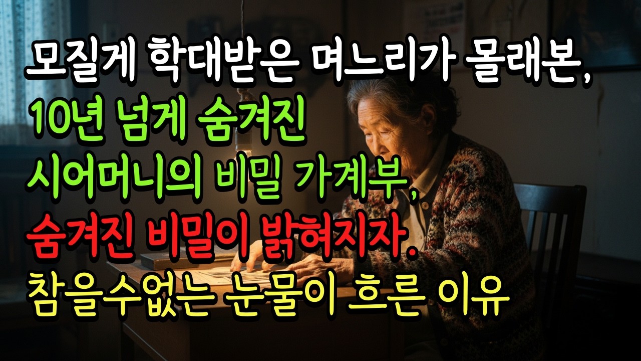 장록속에 꽁꽁 숨겨둔 시어머니의 비밀장부. 대체 무엇이 있길래, 며느리가 절대 못보게 하는 걸까?