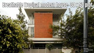 Brethable Tropical modern residence in 30 x 50 plot