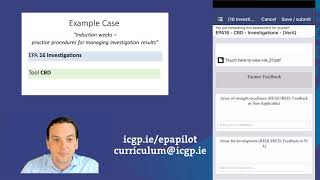 ICGP EPA Pilot 2020. Video 2: Example of use during trainee induction