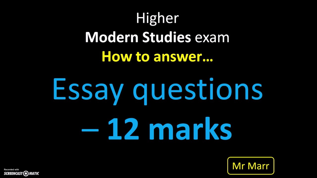 higher modern studies 12 mark essay examples