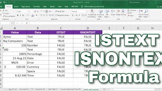 ISTEXT and ISNONTEXT Formulas in Excel - How to Check for Text Values | Raj Computers | Raj Sir