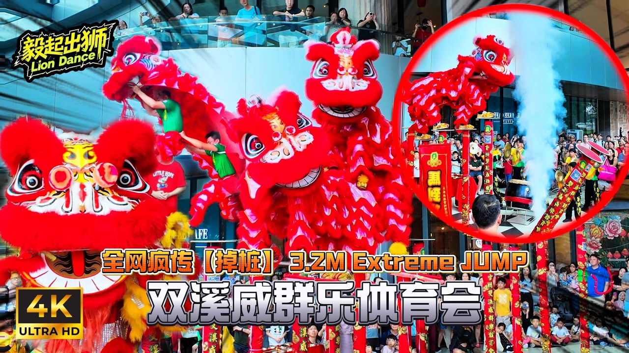 🇲🇾2026 CNY | 全网疯传 “掉桩”  3.2M Extreme JUMP！Acrobatic Lion Dance by Khuan Loke at Starling Mall | 高桩舞狮