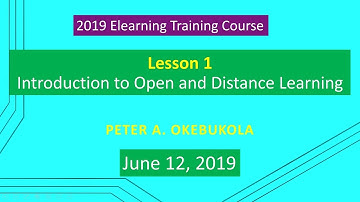 2019 Introduction to Open and Distance Learning by Peter A  Okebukola