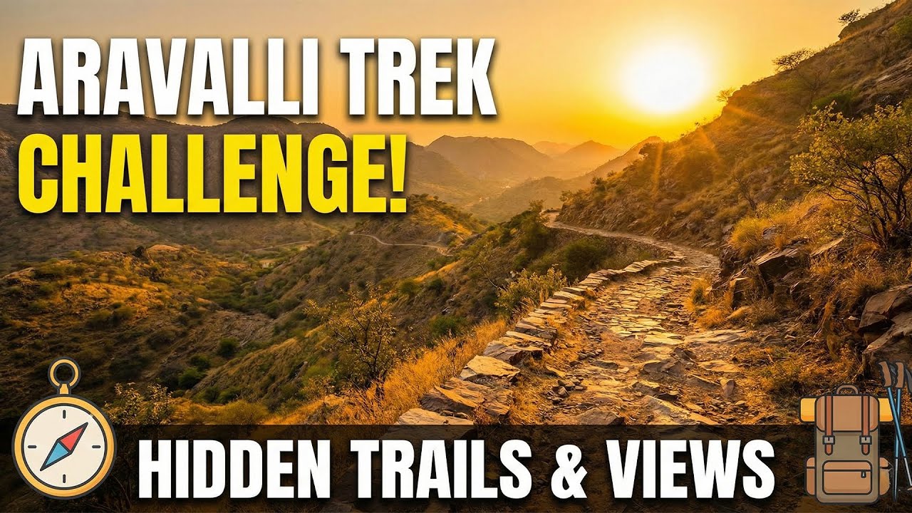 Found a HIDDEN TRAIL in the Aravalli Hills! 😱 Best Sunset View Ever.