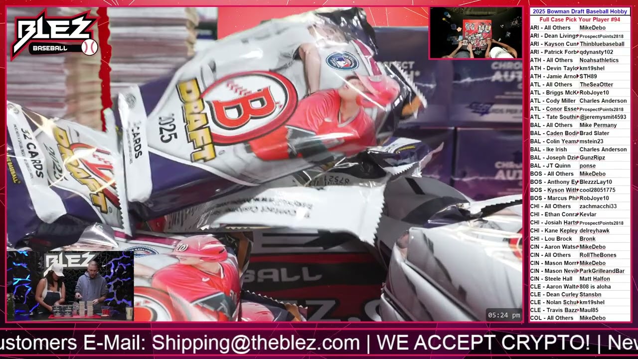 2025 Bowman Draft Hobby FULL CASE BREAK Pick Your Player #94