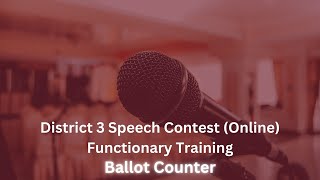 Contest Ballot Counter Training