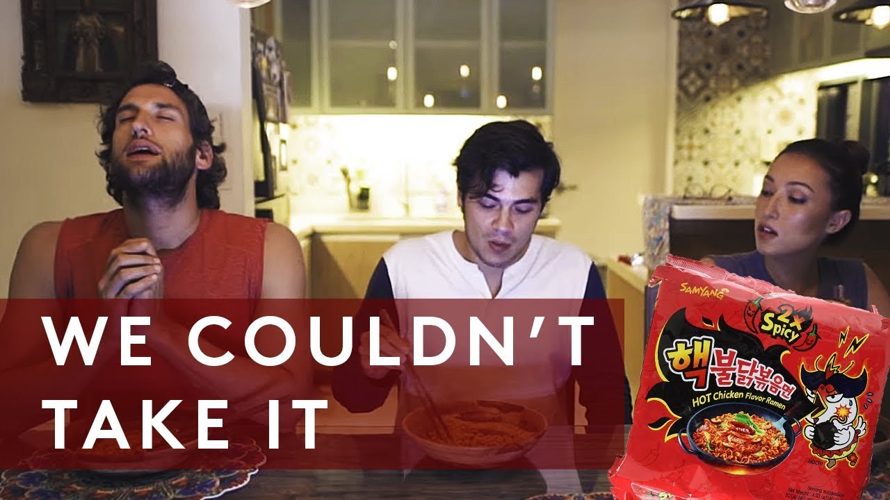 2X NUCLEAR SPICY KOREAN FIRE NOODLE CHALLENGE (ft. Solenn Heussaff and Nico Bolzico) | FEATR
