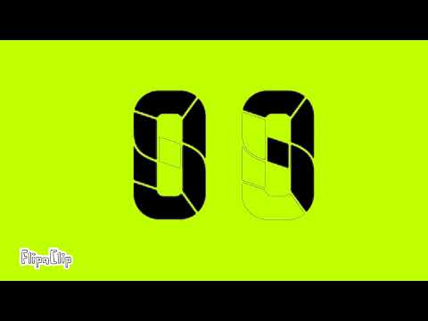 Seamless rounded segment display countdown from 10 seconds