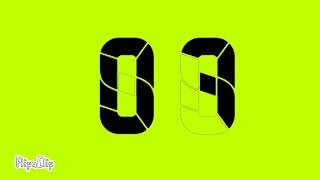 Seamless rounded segment display countdown from 10 seconds