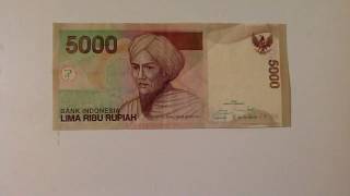 5000 rupiah note from Bali