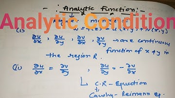 Necessary and sufficient conditions for analytic(complex Analysis)