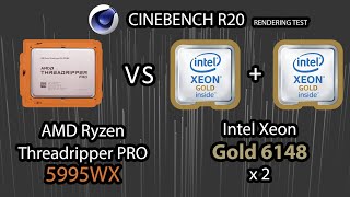 Threadripper PRO 5995WX vs Intel Xeon Gold 6148 x2 CINEBENCH RENDERING TEST